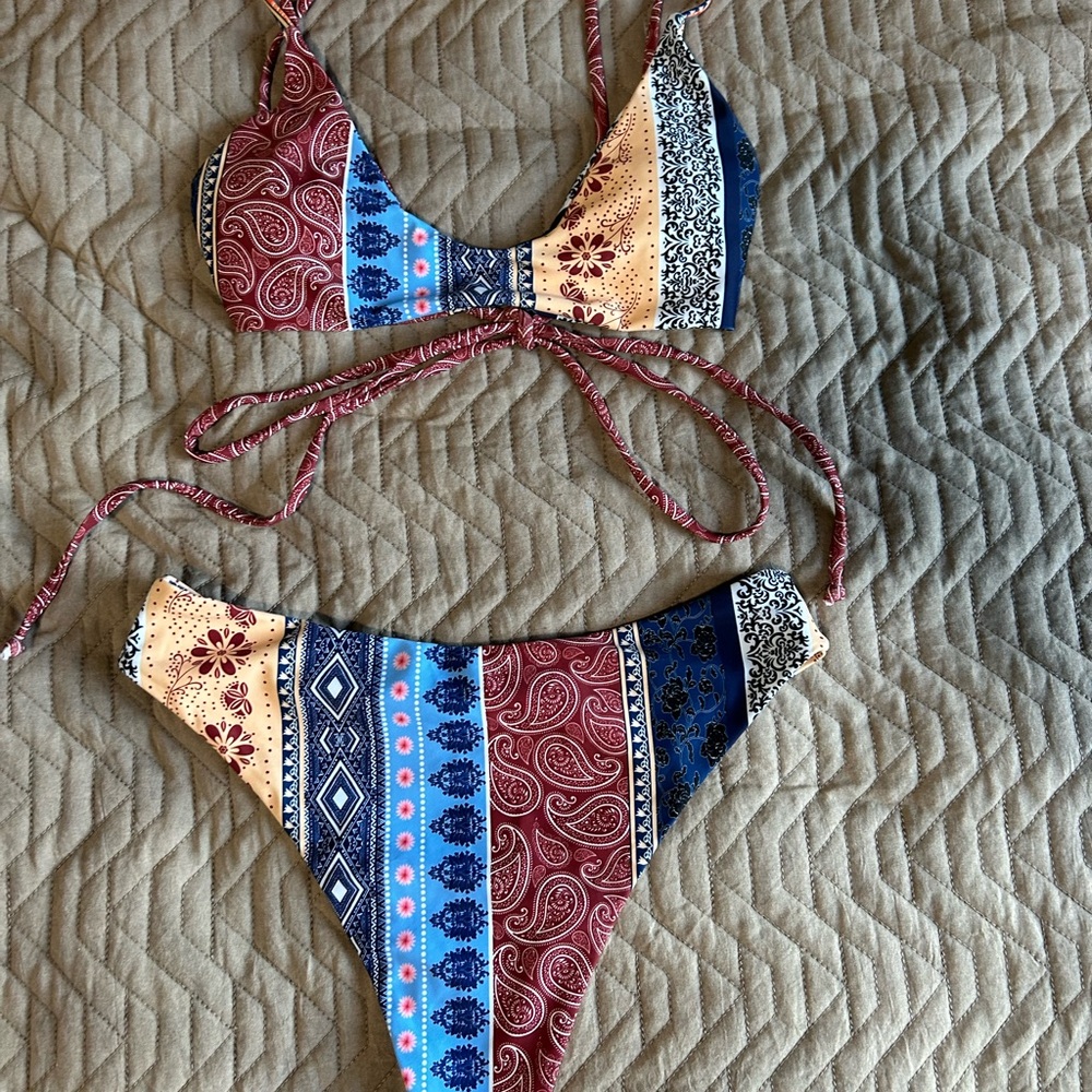 Zaful Boho Bikini Set